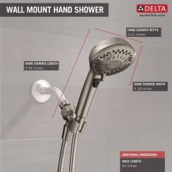 Delta 7-Spray 4.2 in. Single Wall Mount Handheld Shower Head in SpotShield Brushed Nickel -Bathroom Faucets Store spotshield brushed nickel delta handheld shower heads 75601sn 40 1000
