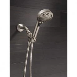 Delta 7-Spray 4.2 in. Single Wall Mount Handheld Shower Head in SpotShield Brushed Nickel -Bathroom Faucets Store spotshield brushed nickel delta handheld shower heads 75601sn 44 1000
