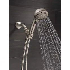 Delta 7-Spray 4.2 in. Single Wall Mount Handheld Shower Head in SpotShield Brushed Nickel -Bathroom Faucets Store spotshield brushed nickel delta handheld shower heads 75601sn 4f 1000