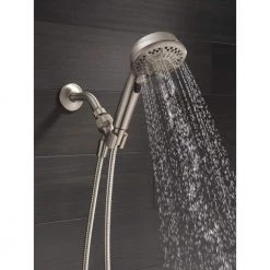 Delta 7-Spray 4.2 in. Single Wall Mount Handheld Shower Head in SpotShield Brushed Nickel -Bathroom Faucets Store spotshield brushed nickel delta handheld shower heads 75601sn 77 1000
