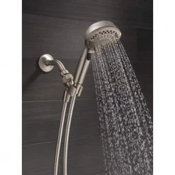 Delta 7-Spray 4.2 in. Single Wall Mount Handheld Shower Head in SpotShield Brushed Nickel -Bathroom Faucets Store spotshield brushed nickel delta handheld shower heads 75601sn a0 1000