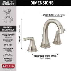 Delta Portwood 8 in. Widespread 2-Handle Bathroom Faucet in SpotShield Brushed Nickel -Bathroom Faucets Store spotshield brushed nickel delta widespread bathroom faucets 35770lf sp 40 1000