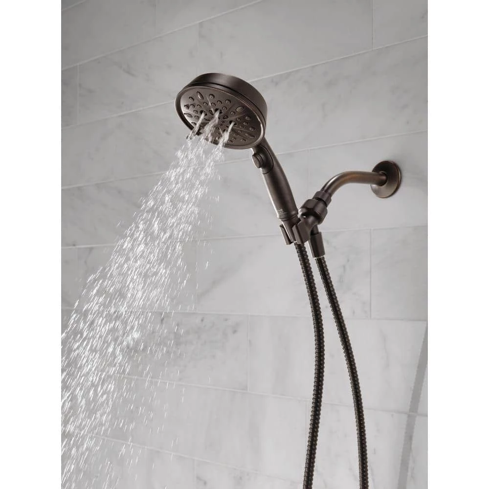 Delta 7-Spray 5 in. Single Wall Mount Handheld Shower Head in SpotShield Venetian Bronze 2 Delta 7-Spray 5 in. Single Wall Mount Handheld Shower Head in SpotShield Venetian Bronze - Image 2