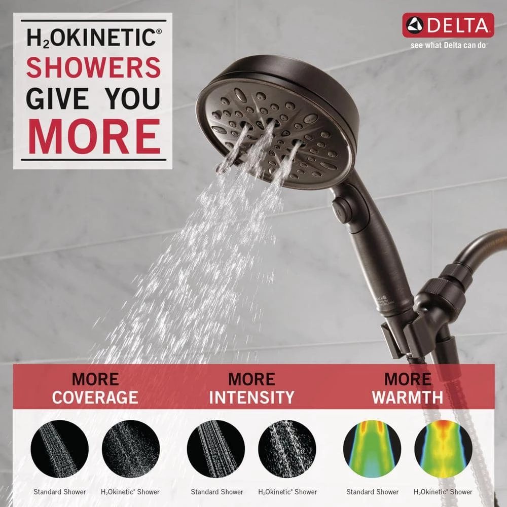 Delta 7-Spray 5 in. Single Wall Mount Handheld Shower Head in SpotShield Venetian Bronze 12 Delta 7-Spray 5 in. Single Wall Mount Handheld Shower Head in SpotShield Venetian Bronze - Image 12