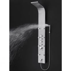 AKDY 65 in. 8-Jet Rainfall Shower Panel System with Rainfall Waterfall Shower Head and Shower Wand in Stainless Steel -Bathroom Faucets Store stainless steel akdy shower towers sp0111 1d 1000