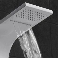 AKDY 65 in. 8-Jet Rainfall Shower Panel System with Rainfall Waterfall Shower Head and Shower Wand in Stainless Steel -Bathroom Faucets Store stainless steel akdy shower towers sp0111 1f 1000