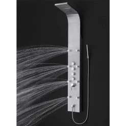 AKDY 65 in. 8-Jet Rainfall Shower Panel System with Rainfall Waterfall Shower Head and Shower Wand in Stainless Steel -Bathroom Faucets Store stainless steel akdy shower towers sp0111 40 1000