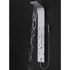 AKDY 65 in. 8-Jet Rainfall Shower Panel System with Rainfall Waterfall Shower Head and Shower Wand in Stainless Steel -Bathroom Faucets Store stainless steel akdy shower towers sp0111 77 1000