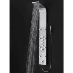 AKDY 65 in. 8-Jet Rainfall Shower Panel System with Rainfall Waterfall Shower Head and Shower Wand in Stainless Steel -Bathroom Faucets Store stainless steel akdy shower towers sp0111 a0 1000