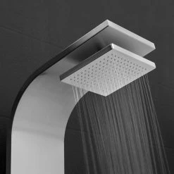 AKDY 65 in. 8-Jet Shower Panel System in Stainless Steel with Adjustable Rainfall Shower Head, Handshower Wand and Tub Spout -Bathroom Faucets Store stainless steel akdy shower towers sp0114 66 1000