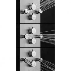 AKDY 63 in. 8-Jet Shower Panel System in Stainless Steel with Rainfall Waterfall LED Shower Head and Hand Shower Wand -Bathroom Faucets Store stainless steel akdy shower towers sp0132 44 1000