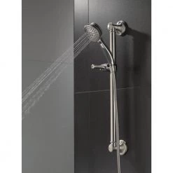Delta Traditional Decorative ADA 9-Spray Wall Bar Shower Kit in Stainless -Bathroom Faucets Store stainless steel delta wall bar shower kits 51900 ss 1f 1000