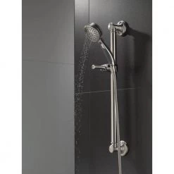 Delta Traditional Decorative ADA 9-Spray Wall Bar Shower Kit in Stainless -Bathroom Faucets Store stainless steel delta wall bar shower kits 51900 ss 44 1000