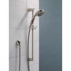 Delta 3-Spray Slide Bar Hand Shower in Stainless -Bathroom Faucets Store stainless steel delta wall bar shower kits 57014 ss 44 1000