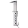 LUXIER 55 in. 3-Jet Full Body Thermostatic Shower System Panel with Rainfall Shower Head Hand Shower in Stainless Steel