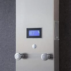 LUXIER 51 in. 6-Jet Full Body Shower System Panel with Rainfall Shower Head Hand Shower Tub Spout LED Temp in Stainless Steel -Bathroom Faucets Store stainless steel luxier shower towers sp34 cec 76 1000