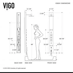 VIGO Dilana 66.875 in. 6-Jet Shower Panel System with Adjustable Round Shower Head in Stainless Steel -Bathroom Faucets Store stainless steel vigo shower towers vg08001 1f 1000