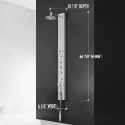 VIGO Dilana 66.875 in. 6-Jet Shower Panel System with Adjustable Round Shower Head in Stainless Steel -Bathroom Faucets Store stainless steel vigo shower towers vg08001 40 1000