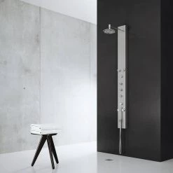 VIGO Dilana 66.875 in. 6-Jet Shower Panel System with Adjustable Round Shower Head in Stainless Steel -Bathroom Faucets Store stainless steel vigo shower towers vg08001 a0 1000