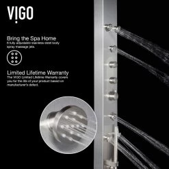 VIGO Dilana 66.875 in. 6-Jet Shower Panel System with Adjustable Round Shower Head in Stainless Steel -Bathroom Faucets Store stainless steel vigo shower towers vg08001 c3 1000