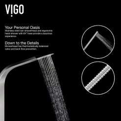 VIGO Brielle 70.5 in. 6-Jet Shower Panel System with Fixed Rainhead in Stainless Steel 14 VIGO Brielle 70.5 in. 6-Jet Shower Panel System with Fixed Rainhead in Stainless Steel -Bathroom Faucets Store stainless steel vigo shower towers vg08005 1d 1000