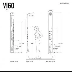 VIGO Brielle 70.5 in. 6-Jet Shower Panel System with Fixed Rainhead in Stainless Steel 18 VIGO Brielle 70.5 in. 6-Jet Shower Panel System with Fixed Rainhead in Stainless Steel -Bathroom Faucets Store stainless steel vigo shower towers vg08005 1f 1000