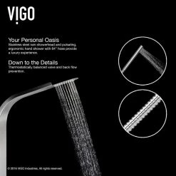 VIGO Brielle 70.5 in. 6-Jet Shower Panel System with Fixed Rainhead in Stainless Steel 15 VIGO Brielle 70.5 in. 6-Jet Shower Panel System with Fixed Rainhead in Stainless Steel -Bathroom Faucets Store stainless steel vigo shower towers vg08005 66 1000