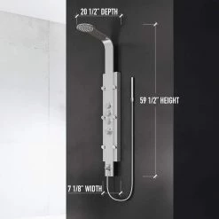 VIGO Mateo 59.5 in. 6-Jet Shower Panel System with Fixed Rainhead in Stainless Steel -Bathroom Faucets Store stainless steel vigo shower towers vg08008 40 1000