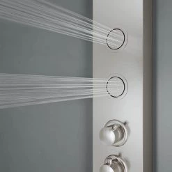 VIGO Ellington 59 in. 4-Jet Shower Panel System with Adjustable Round Shower Head in Stainless Steel -Bathroom Faucets Store stainless steel vigo shower towers vg08013st 4f 1000