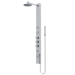 VIGO Sutton 58.0625 in. 4-Jet Shower Panel System with Round Shower head in Stainless Steel