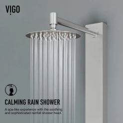 VIGO Sutton 58.0625 in. 4-Jet Shower Panel System with Round Shower head in Stainless Steel -Bathroom Faucets Store stainless steel vigo shower towers vg08018st 77 1000