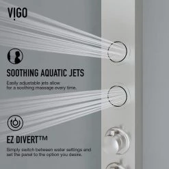 VIGO Sutton 58.0625 in. 4-Jet Shower Panel System with Round Shower head in Stainless Steel -Bathroom Faucets Store stainless steel vigo shower towers vg08018st c3 1000