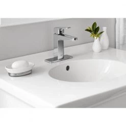 GROHE Tallinn 4 in. Centerset Single-Handle Bathroom Faucet in Starlight Chrome -Bathroom Faucets Store starlight chrome grohe centerset bathroom faucets 23838000 4f 1000