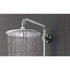 GROHE Euphoria 3-Spray 10 in. Single Ceiling Mount Fixed Rain Shower Head in StarLight Chrome -Bathroom Faucets Store starlight chrome grohe fixed shower heads 26456000 fa 1000