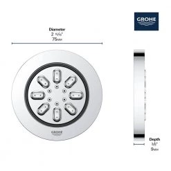 GROHE Rain Shower 2-Spray Round Body Spray in Chrome 18 GROHE Rain Shower 2-Spray Round Body Spray in Chrome -Bathroom Faucets Store starlight chrome grohe shower jets 26744000 1d 1000