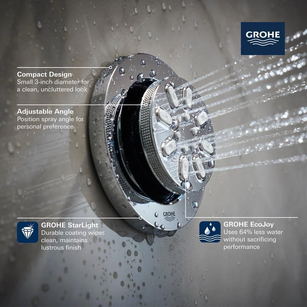 GROHE Rain Shower 2-Spray Round Body Spray in Chrome 6 GROHE Rain Shower 2-Spray Round Body Spray in Chrome - Image 6