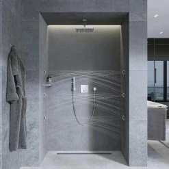 GROHE Rainshower 2-Spray Square Body Jet Spray in StarLight Chrome -Bathroom Faucets Store starlight chrome grohe shower jets 26745000 76 1000