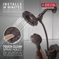 Delta In2ition Two-in-One 4-Spray 6 in. Dual Wall Mount Fixed and Handheld Shower Head in Venetian Bronze -Bathroom Faucets Store venetian bronze delta dual shower heads 58499 rb 1d 1000