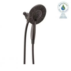 Delta In2ition Two-in-One 4-Spray 6 in. Dual Wall Mount Fixed and Handheld Shower Head in Venetian Bronze -Bathroom Faucets Store venetian bronze delta dual shower heads 58499 rb 31 1000