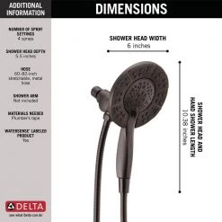 Delta In2ition Two-in-One 4-Spray 6 in. Dual Wall Mount Fixed and Handheld Shower Head in Venetian Bronze -Bathroom Faucets Store venetian bronze delta dual shower heads 58499 rb 40 1000