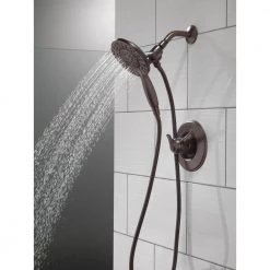 Delta In2ition Two-in-One 4-Spray 6 in. Dual Wall Mount Fixed and Handheld Shower Head in Venetian Bronze -Bathroom Faucets Store venetian bronze delta dual shower heads 58499 rb c3 1000