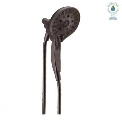 Delta In2ition Two-in-One 5-Spray 6 in. Dual Wall Mount Fixed and Handheld Shower Head in Venetian Bronze -Bathroom Faucets Store venetian bronze delta dual shower heads 75505rb 31 1000