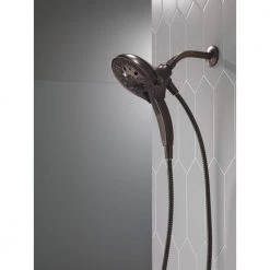 Delta In2ition Two-in-One 5-Spray 6 in. Dual Wall Mount Fixed and Handheld Shower Head in Venetian Bronze -Bathroom Faucets Store venetian bronze delta dual shower heads 75505rb fa 1000