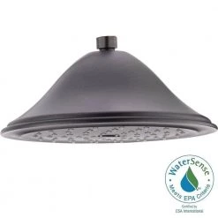 Delta 1-Spray 9.4 in. Single Wall Mount Fixed Rain Shower Head in Venetian Bronze -Bathroom Faucets Store venetian bronze delta fixed shower heads rp72568rb 31 1000