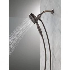 Delta SureDock Magnetic 7-Spray Patterns 4.88 in. Wall Mount Handheld Shower Head in Venetian Bronze -Bathroom Faucets Store venetian bronze delta handheld shower heads 54810 rb pk fa 1000
