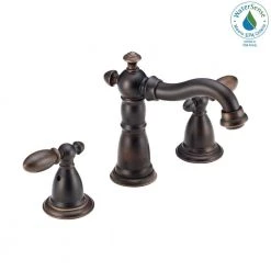 Delta Victorian 8 in. Widespread 2-Handle Bathroom Faucet with Metal Drain Assembly in Venetian Bronze -Bathroom Faucets Store venetian bronze delta widespread bathroom faucets 3555 rbmpu dst 31 1000
