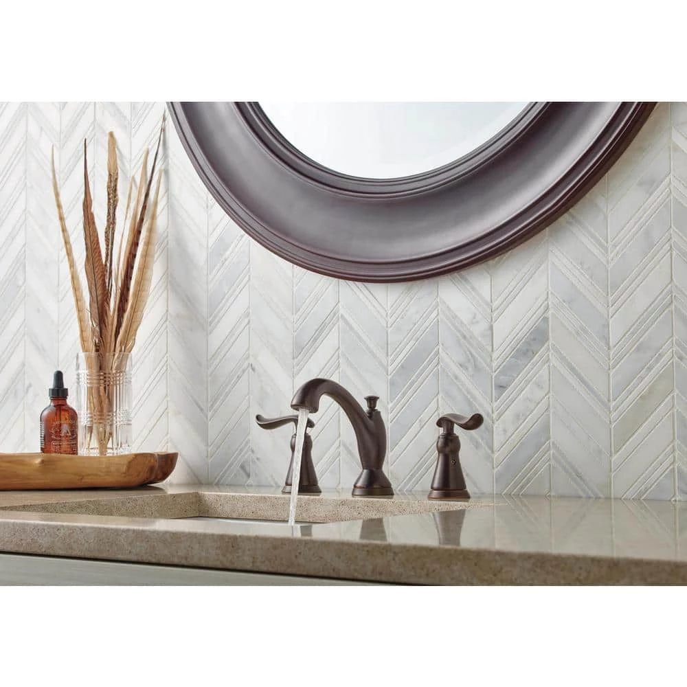 Delta Linden 8 in. Widespread 2-Handle Bathroom Faucet with Metal Drain Assembly in Venetian Bronze 2 Delta Linden 8 in. Widespread 2-Handle Bathroom Faucet with Metal Drain Assembly in Venetian Bronze - Image 2