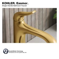 KOHLER Easmor Single-Handle Single Hole Bathroom Faucet in Vibrant Brushed Moderne Brass -Bathroom Faucets Store vibrant brushed moderne brass kohler single hole bathroom faucets k r28890 4d 2mb 44 1000