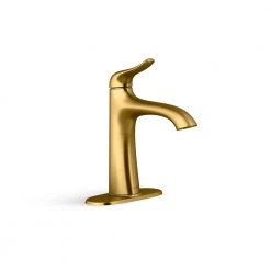 KOHLER Easmor Single-Handle Single Hole Bathroom Faucet in Vibrant Brushed Moderne Brass