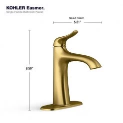 KOHLER Easmor Single-Handle Single Hole Bathroom Faucet in Vibrant Brushed Moderne Brass -Bathroom Faucets Store vibrant brushed moderne brass kohler single hole bathroom faucets k r28890 4d 2mb 76 1000